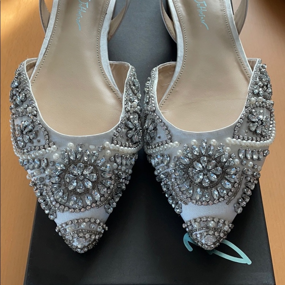 Blue by Betsy Johnson Molly Flat - Ivory Satin